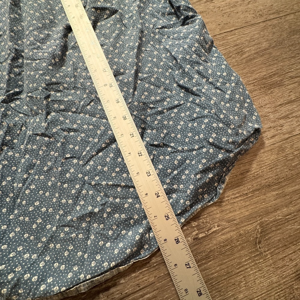J Crew Shirt Mens Small Blue Geometric All Over Print Cotton Button Up - Picture 8 of 10